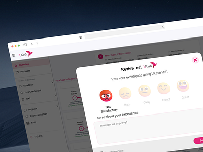 Bkash Feedback Review Pop up CR Design ui
