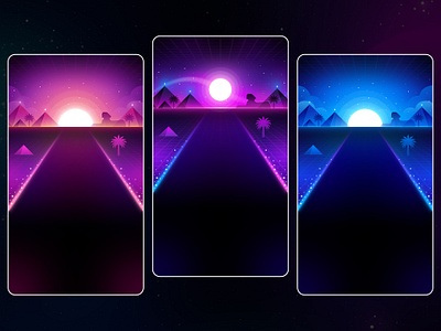 Beat Smash 3D: Ingame Backgrounds background design egypt egyptian galaxy game game background illustration landscape music music game neon neon style piano piano game piano tiles sky star ui