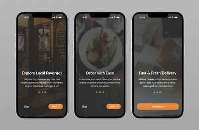 Onboarding for a Food Delivery App dailyui figma uxdesign