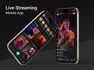 Streaming App UI app app design creative mobile app ui layout design modern app ui modern design ui ui ux