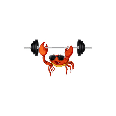 Running Project (Crab Exercising) banner design book cover design branding brochure design crab logo design graphic design illustration logo logo design vector