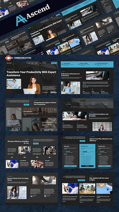 🚀 Empower Your Productivity with Creed Creatives 💼 branding design landingpage landingpagedesign ui ux website