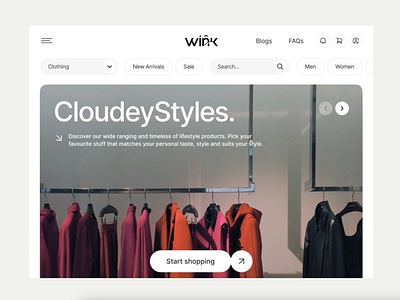 Wink | Fashion Clothing Ecommerce Responsive Website cloth store clothing clothing brand ecommerce website fashion home page landing page luxury online shopping online store orbix studio product cart responsive shopify ui design ux design web design website woman fashion woocommerce