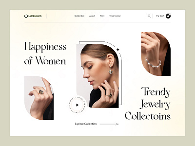 Website for a Jewelry brand design interface jewelry product service startup ui ux web website