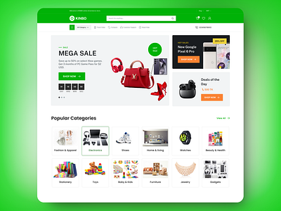 KINBO - Ecomm vendor site Landing Ui Design ecommerce ui
