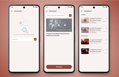 Video Downloader UI app creative design download downloader dribbble best shot interface link mobile online stream ui uidesign uiux video video app video sharing youtube