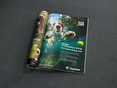 WATER. IT'S TASMANIA'S THING art direction branding design graphic design magazine ad midjourney photography typography