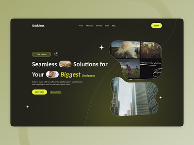 Quickstart - Landing page Design bussiness ideas landingpagedesign mobiledesign new productdesign simplifydesign solution teqnomandesigns uiux webdesign