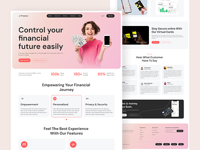 Finance web UI animation cash credit card fin finance finance uiux finance web design fintech fintech landing page fintech ui fintech uiux fintech web design money motion graphics ui uiux web animation