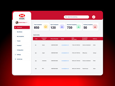 HSBC - CMS - Complaint Management System Design ui ux