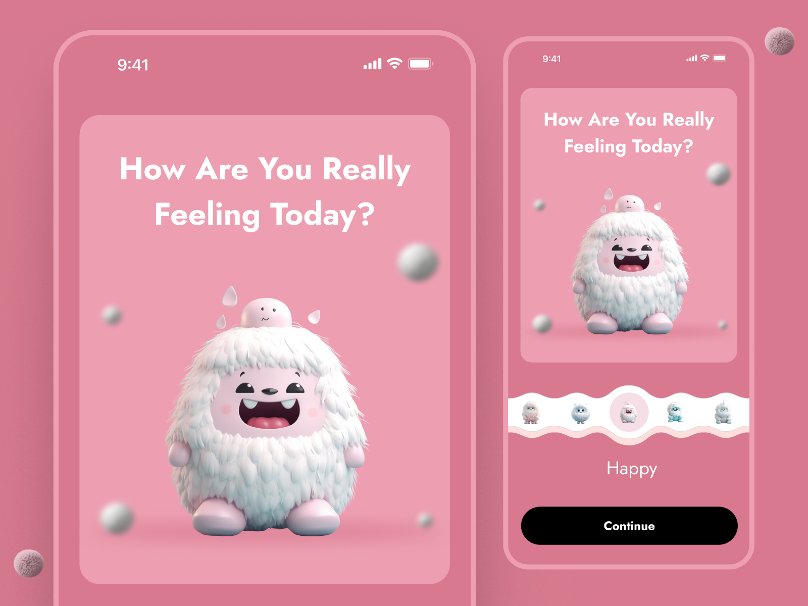 Mood Tracker Mobile App app interaction graphic design health mental health mobile app mood mood tracker tracker ui wellness