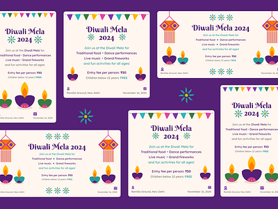 Social media Ads for Diwali Mela branding facebookad graphic design instagramad socialmedia ui