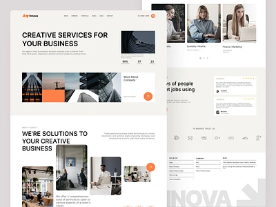 Creative Agency Website - Innova agencywebsite branding cleanlayout colorpalette creativeagency creativeportfolio frontenddesign landingpage minimalistic moderndesign responsivedesign typography ui userexperience uxdesign webdesign webdevelopment websitedesign