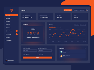 Crypto Staking Dashboard Design | UI/UX bitcoin crypto crypto dashboard crypto staking crypto website cryptocurrency dark dashboard dashboard design design graphic design product design staking dashborad ui ui design ux visual design web application web design website design