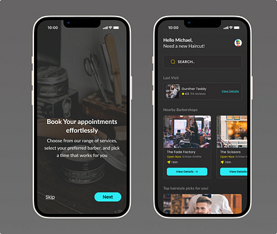 Saloon App Interface bookheircut dailyui figma saloonapp