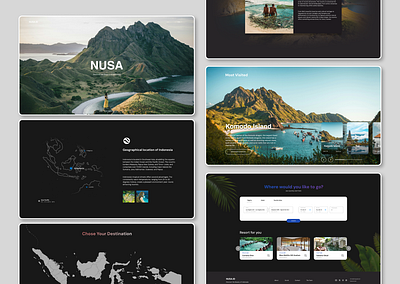 NUSA - Travel Landing Page booking design flights hotel tour travel ui uiux website