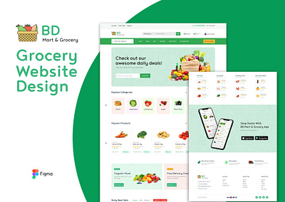 Grocery Website Design fahim palash grocery website design landing page design ui ui ux web design