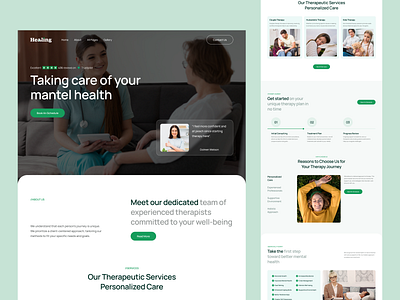 Mental Health Consultation Website clam clean consult design happy health healthcare healthy landing page medicare mental health minimal ui ui ux ux design web ui webdesign website