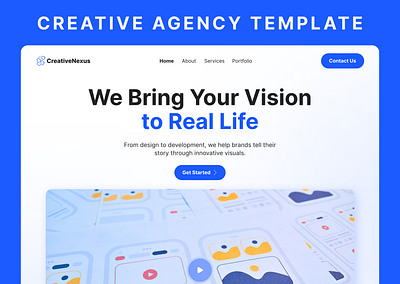 Creative Agency UI Design Template creative agency template design minimal website design ui uiux design web design