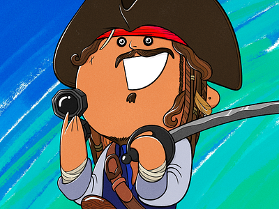 Jack Sparrow character design 🏴‍☠️ action bigheadsquad captain character characterdesign illustration inspiration jacksparrow movie pirate pirates of the caribbean procreateart