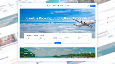 TicketEase | Travel Booking Platform UI Design agency booking branding flight booking hero section homepage landing page design product design ticket booking travel ui ui ux design user user experience ux vacation web design