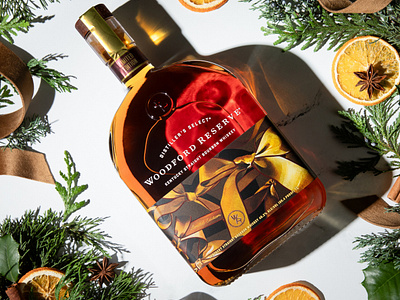 Woodford Reserve's Seasonal Edition X Kelly Smith alcohol bottle design label packaging realistic