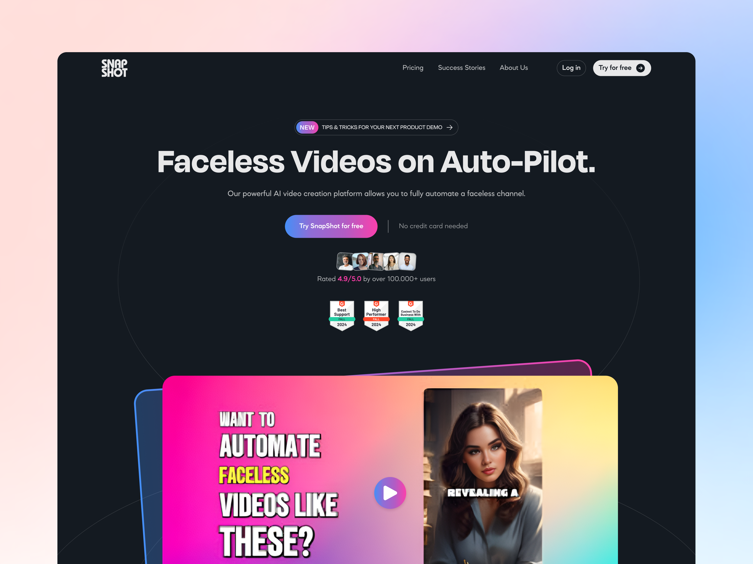 Snap Shot- AI Powered Video Creation Platform ai contentgenerator video content video maker videoediting videography