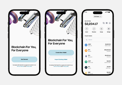 Onboarding screen for Crypto wallet app app crypto design ui