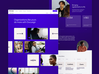 Docusign - Customer Stories customer stories interaction landing page layout design responsive ui ux web