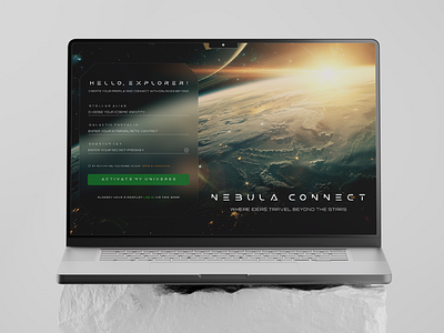 Daily UI 01 (Nebula Connect) dailyui dark darktheme design figma futuristic futuristic design modern design moderndesign moon star trend ui ui design