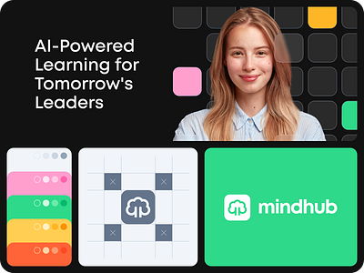 Mindhub – AI-Driven Learning Platform for Future Leaders ai branding graphic design logo