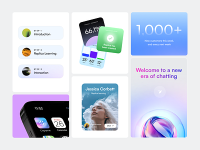 Replica AI Creation | SaaS | Artificial Intelligence App ai app artificial intelligence artificial intelligence app chat chatbot deep learning design eps gradient machine learning mobile app