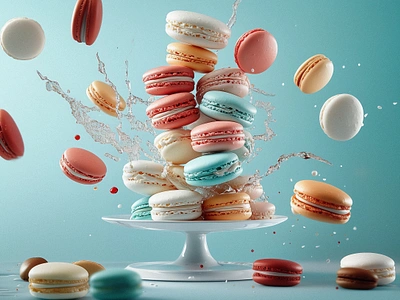 Pastry exercise branding bread cafe creaive design food graphic design ideas keyvisual macarons sweet