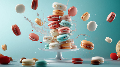 Pastry exercise branding bread cafe creaive design food graphic design ideas keyvisual macarons sweet