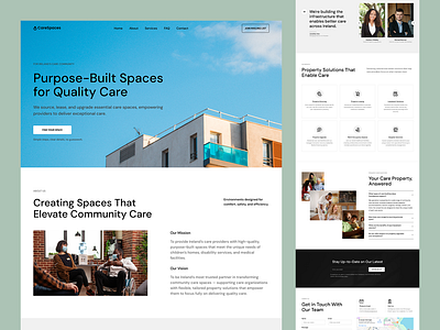 Landing Page Design for Care Community ui ux web design