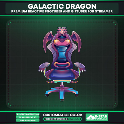 Vtuber Accessories Chair Galactic Dragon - Vtuber Accessories vtuber gear