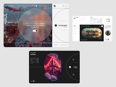 Web Design. Delivery Services air delivery design future haul modern rail sea service ui ux web website