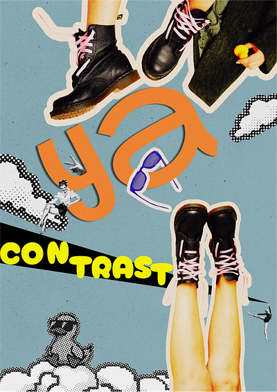 ya contrast collage graphic design poster