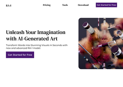 Ai art generator landing page ai ai generated art design figma image landing page ui ux website design