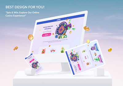 Casino bonuses landing page casino gambling graphic design ui