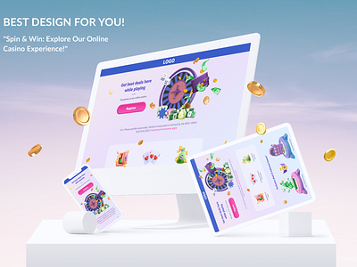 Casino bonuses landing page casino gambling graphic design ui