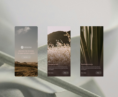 Oman Botanic Garden app branding design interface ui ux