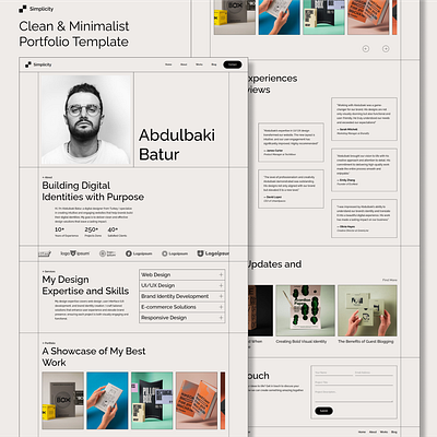 Simplicity design landing page personal portfolio ui ux web webflow website