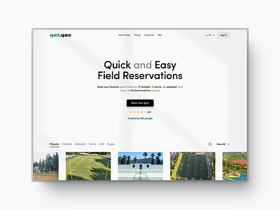 Reserving Sports Fields Landing Page booking landing page booking web design easy booking field hero landing page hero section landing page place booking place reservation reservation design reservation web design reservation website reserving hero section reserving system sport sport booking webdesign sport fields sport landing page sport reservation website sport web design
