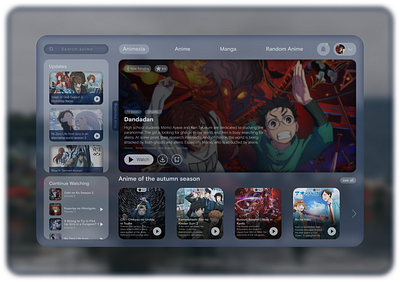 website design for watching anime anime asia desing ui web