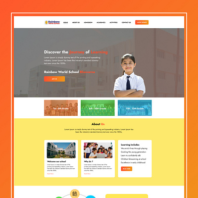 Rainbow World School Website 3d animation branding graphic design motion graphics ui