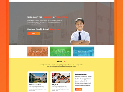 Rainbow World School Website 3d animation branding graphic design motion graphics ui