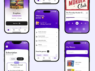 BookVoice Mobile App Book Reading app book app figma ios ui ux