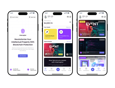 Interceptor: Decentralized IP Property App UI kit blockchain blockchain service crypto wallet decentralized ip protection property app