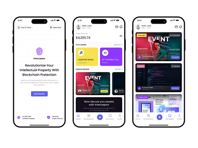 Interceptor: Decentralized IP Property App UI kit blockchain blockchain service crypto wallet decentralized ip protection property app